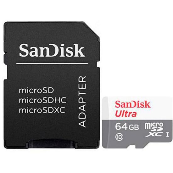  Зображення Карта пам'яті SanDisk microSD   64GB C10 UHS-I R100MB/s Ultra + SD 